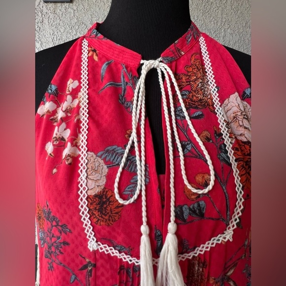 Miss Me Womens Red Floral Boho Sleeveless Dress size Medium - Picture 3 of 5